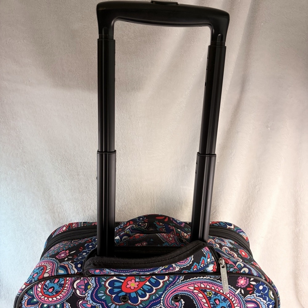 Vera Bradley Softside Underseat Rolling Work Bag Haymarket Paisley Briefcase GUC - Picture 11 of 15